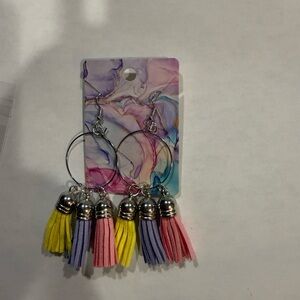Colorful Tassel Hoop Earrings